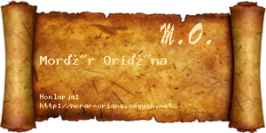 Morár Oriána névjegykártya